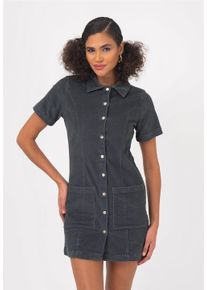 FRESHLIONS Damen Jeanskleid "Delilah", grün, casual, Gr. L, unifarben, 98% Baumwolle, 2% Elasthan, Kleider, mit kurzen Ärmeln