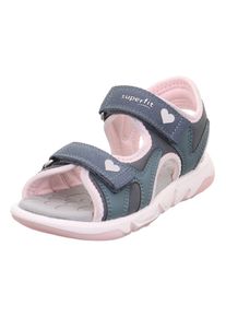 Superfit Kinder Sandale "PEBBLES WMS: mittel", Gr. 30, bunt, Polyurethan, Polyester, sportlich, Schuhe, Outdoorsandale mit Klett u. Herzchen,