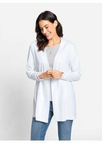 Inspirationen Damen Shirtjacke "Shirtjacke", weiß, Gr. 38, unifarben, 100% Baumwolle, Shirts
