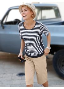 Casual Looks Damen T-Shirt "Shirt", blau, Gr. 40, gemustert, gestreift, mehrfarbig, bedruckt, 50% Baumwolle, 50% Modal, Shirts
