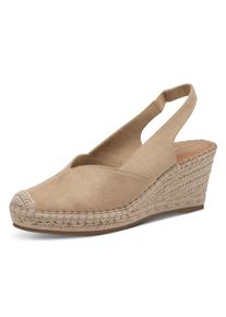 Tamaris Damen Slingpumps, Gr. 39, braun, Textil, modisch, Schuhe, Keilabsatz, Plateau, Sandale, Sommerschuh, in schmaler Form