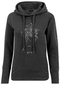 MisterTee Damen Kapuzenpullover "MisterTee Herren Ladies One Line Fruit Hoody", grau, casual, Gr. L, unifarben, 60% Baumwolle, 40% Polyester, Pullover