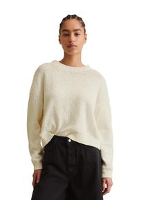 Marc O'Polo Damen Rundhalspullover "aus Cotton-Slub-Garn", weiß, Gr. XL, MARC O'POLO DENIM, unifarben, Obermaterial: 100% Baumwolle, Pullover