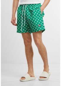 Urban Classics Herren Badeshorts "Urban Classics Herren Pattern Swim Shorts"brightgrünseahorse, Gr. 4XL, 100% Polyester, Badehosen