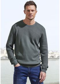 John Devin Herren Strickpullover, grün, casual, Gr. M, unifarben, Feinstrick, Obermaterial: 50% Baumwolle, 50% Polyacryl, Pullover, Pullover aus