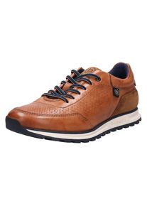 Bugatti Herren Slip-On Sneaker, Gr. 43, braun, Leder, sportlich, Schuhe, Freizeitschuh, Halbschuh, Schlupfschuh mit Lochmuster-Prägung