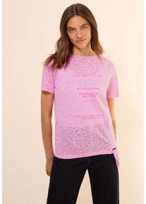 Cecil Damen T-Shirtcherry blossom pink, casual, Gr. L, unifarben, Web, 50% Baumwolle, 50% Polyester, Shirts, Feel Good Fit
