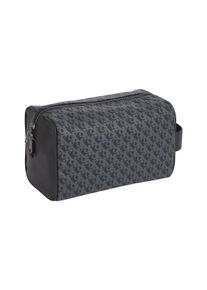 Damen Kulturbeutel "AOP TEXTURED DOPP KIT", Calvin Klein Jeans, schwarz, Lederimitat, Taschen, Schminktasche, Kosmetiktasche, Essential Bag mit CK