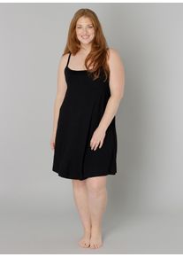 Damen Trägerkleid "Alissa", schwarz, Basic, Gr. 52, Base Level Curvy, unifarben, Jersey, Obermaterial: 94% Viskose, 6% Elasthan, Kleider,