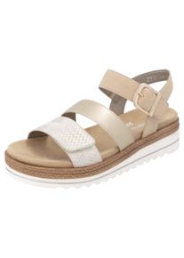 Remonte Damen Keilsandalette, Gr. 42, gold, Lederimitat, casual, Schuhe, Keilabsatz, Sommerschuh, Sandale in veganer Verarbeitung