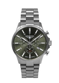BAUHAUS Herren Chronograph "BAUHAUS Aviation", silber, Armbanduhren, Armbanduhr, Quarzuhr, Herrenuhr, Titan, Saphirglas, Made in Germany
