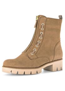 Gabor Damen Stiefelette, Gr. 38,5, braun, Nubukleder, unifarben, klassisch, Schuhe, Blockabsatz, Plateau, Boots mit modischen Durchzügen