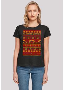 F4NT4STIC Damen T-Shirt "Guns n' Roses Weihnachten Christmas", schwarz, casual, Gr. XS, Obermaterial: 100% Baumwolle, Shirts, Musik,Band,Logo