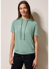 Cecil Damen T-Shirtmatcha grün, casual, Gr. XXL, bedruckt, Web, Stoff, 48% Baumwolle, 48% Modal, 4% Elasthan, Shirts, mit Wording-Print