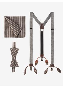 Cinque Damen Hosenträger, schwarz, elegant, gestreift, meliert, Leinen, Hosenträger, mit Streifen-Muster