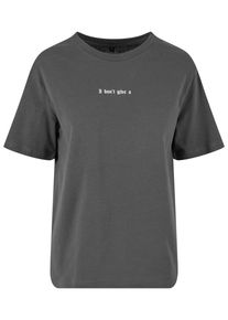 MISS TEE Herren Kurzarmshirt "Miss Tee Damen I Don't Give A F Tee", schwarz, casual, Gr. XS, unifarben, 100% Baumwolle, Shirts