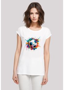 F4NT4STIC Damen T-Shirt "Bunte Fußball Grafik", weiß, casual, Gr. XXL, Obermaterial: 100% Baumwolle, Shirts, Premium Qualität