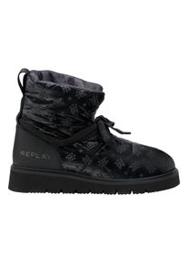 Replay Damen Schlupfboots, Gr. 37, schwarz-weiß, Lederimitat, Textil, casual, Schuhe, mit Schnellverschluss fürs Schlupfen
