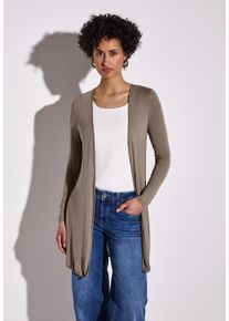Street One Damen Cardigan, braun, casual, Gr. 46, unifarben, Stoff, 91% Viskose, 9% Elasthan, Strickjacken, aus softem Materialmix