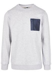 Urban Classics Herren Rundhalspullover "Urban Classics Herren Military Crew", blau, casual, Gr. XXL, unifarben, 65% Baumwolle, 35% Polyester, Pullover