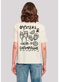F4NT4STIC Damen T-Shirt "Oysters And Champagne Summer", weiß, casual, Gr. L, Obermaterial: 100% Baumwolle, Shirts, Premium Qualität