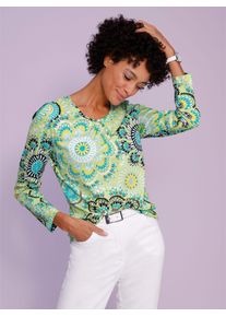 Classic Basics Damen Langarmshirt "Langarm-Shirt", bunt, Gr. 38, gemustert, bedruckt, mehrfarbig, 100% Baumwolle, Shirts