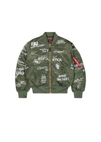 Herren Bomberjacke "Alpha Industries Men - Bomber Jackets MA-1 Peace", grün, Gr. L, Alpha Industries, Obermaterial: 100% Nylon, Futter: 100% Nylon,