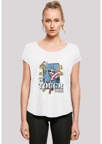 F4NT4STIC Damen T-Shirt "Marvel Captain America Made Of Tough Stuff", weiß, casual, Gr. XL, Obermaterial: 100% Baumwolle, Shirts, Damen,Premium