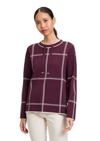 Betty Barclay Damen Strickpullover "Betty Barclay Strickpullover kariert", lila, casual, Gr. 42, Strick, Obermaterial: 50% Viskose, 27% Polyester,