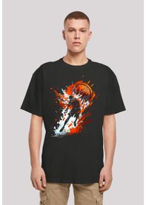 F4NT4STIC Herren T-Shirt "Basketball Splash Sport OVERSIZE TEE", schwarz, casual, Gr. 4XL, Obermaterial: 100% Baumwolle, Shirts, Print