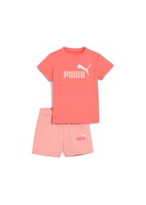 Puma Kinder Trainingsanzug "MINICATS ESS TEE AND SHORTS SET INF"peach frost, sportlich, Gr. 62, unifarben, Jersey, Obermaterial: 100% Baumwolle,