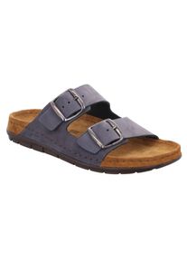 Rohde Damen Pantolette "Rodigo-D", Gr. 39, blau, Leder, klassisch, Schuhe, Sommerschuh, Schlappen, Hausschuh mit Schnallenverschlüsse