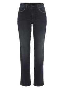 MAC Damen Stretch-Jeans "Melanie-Glam", blau, casual, Gr. 34, Abriebeffekte, Denim/Jeans, Obermaterial: 91% Baumwolle, 7% Elastomultiester, 2%