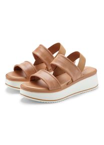 Lascana Damen Plateausandaletten "Sommerschuh, Sandale, Sandalette, offener Schuh", Gr. 41, braun, Obermaterial: 100% Rindsleder. Futter: 100%