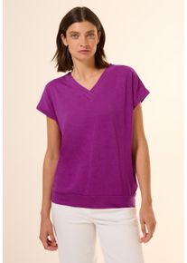 Cecil Damen T-Shirtanemone pink, casual, Gr. XXL, unifarben, Web, Stoff, 50% Baumwolle, 50% Modal, Shirts, im soften Baumwoll-Mix