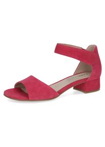 Caprice Damen Sandalette, Gr. 37,5, pink, Veloursleder, klassisch, Schuhe, Blockabsatz, Sommerschuh, Sandale mit praktischem Klettverschluss