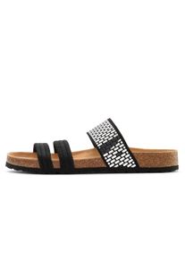 Lascana Damen Pantolette "Mule, Sandale, offener Schuh", Gr. 38, schwarz, Obermaterial: 100% Textilmaterial. Decksohle: 100% Rindsleder. Laufsohle: