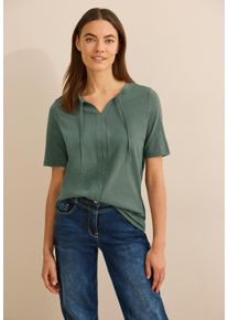 Cecil Damen T-Shirtbalmy khaki, casual, Gr. XL, unifarben, Web, 100% Baumwolle, Shirts, aus reiner Baumwolle
