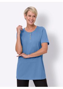 Classic Basics Damen Longshirt "Longshirt", blau, Gr. 54, unifarben, 100% Baumwolle, Shirts