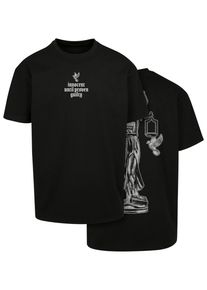 Herren T-Shirt "Upscale by Mister Tee Herren Justice Oversize Tee", schwarz, casual, Gr. XS, UPSCALE BY MISTER TEE, bedruckt, 100% Baumwolle, Shirts