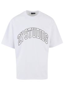 2Y STUDIOS Herren T-Shirt "2Y Studios Herren 2Y Logo Oversize Tee", weiß, casual, Gr. XL, bedruckt, 100% Baumwolle, Shirts