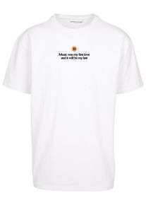 MisterTee Herren T-Shirt "MisterTee Herren K-Pop Heavy Oversize Tee", weiß, casual, Gr. L, unifarben, 100% Baumwolle, Shirts
