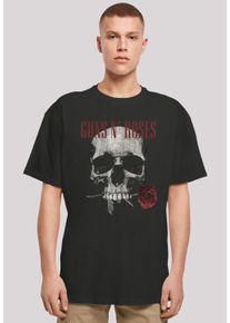 F4NT4STIC Herren T-Shirt "Guns 'n' Roses Flower Skull Rock Musik Band", schwarz, casual, Gr. S, Obermaterial: 100% Baumwolle, Shirts, Premium Qualität