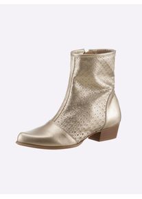 Heine Damen Stiefelette, Gr. 39, braun, Leder, Rindsleder, Glattleder, modisch, Schuhe