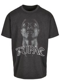 Herren T-Shirt "Upscale by Mister Tee Unisex Tupac Up Oversize Tee", grau, casual, Gr. L, UPSCALE BY MISTER TEE, unifarben, 100% Baumwolle, Shirts