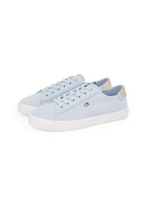 Tommy Hilfiger Damen Plateausneaker "VULC CANVAS LACE UP SNEAKER", Gr. 35, blau, Baumwolle, sportlich, Schuhe, Freizeitschuh, Halbschuh, Schnürschuh,