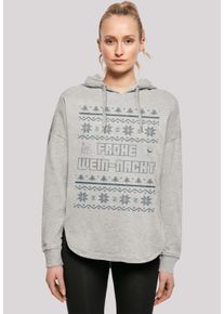F4NT4STIC Damen Kapuzenpullover "Frohe Wein-Nacht", grau, casual, Gr. S, Obermaterial: 100% Baumwolle, Pullover, Print