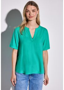 Street One Damen Shirtbluseatlantis grün, casual, Gr. 42, unifarben, Stoff, 100% Viskose, Blusen, aus softer Viskose