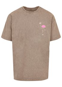 Merchcode Herren T-Shirt "Merchcode Herren Flamingo Acid Washed Heavy Oversized Tee", grün, casual, Gr. XL, bedruckt, 100% Baumwolle, Shirts