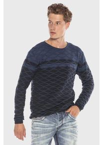 Cipo & Baxx CIPO & BAXX Herren Cardigan "Pullover", blau, casual, Gr. XL, unifarben, 50% Baumwolle;50% Polyacryl, Strickjacken